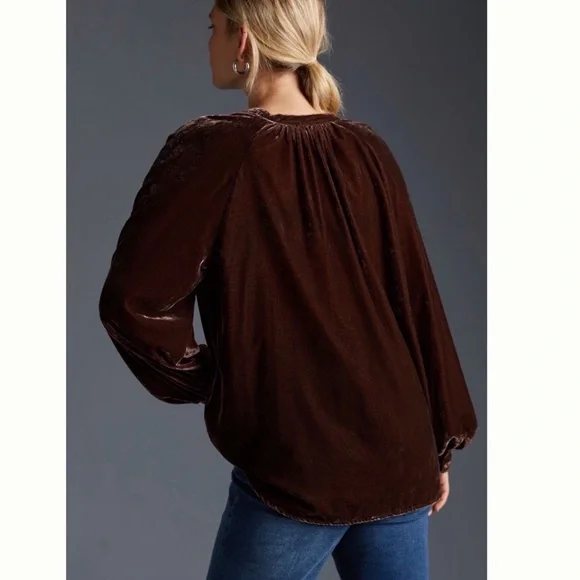 NWT Anthropologie Pilcro Velvet Femme Buttondown Shirt - Picture 3 of 7